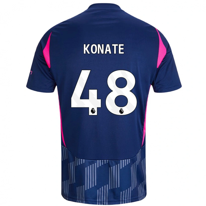 Danxen Mujer Camiseta Ateef Konaté #48 Azul Real Rosa 2ª Equipación 2024/25 La Camisa