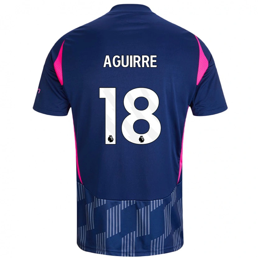 Danxen Mujer Camiseta Aja Aguirre #18 Azul Real Rosa 2ª Equipación 2024/25 La Camisa
