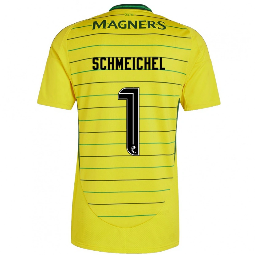 Danxen Mujer Camiseta Kasper Schmeichel #1 Amarillo 2ª Equipación 2024/25 La Camisa
