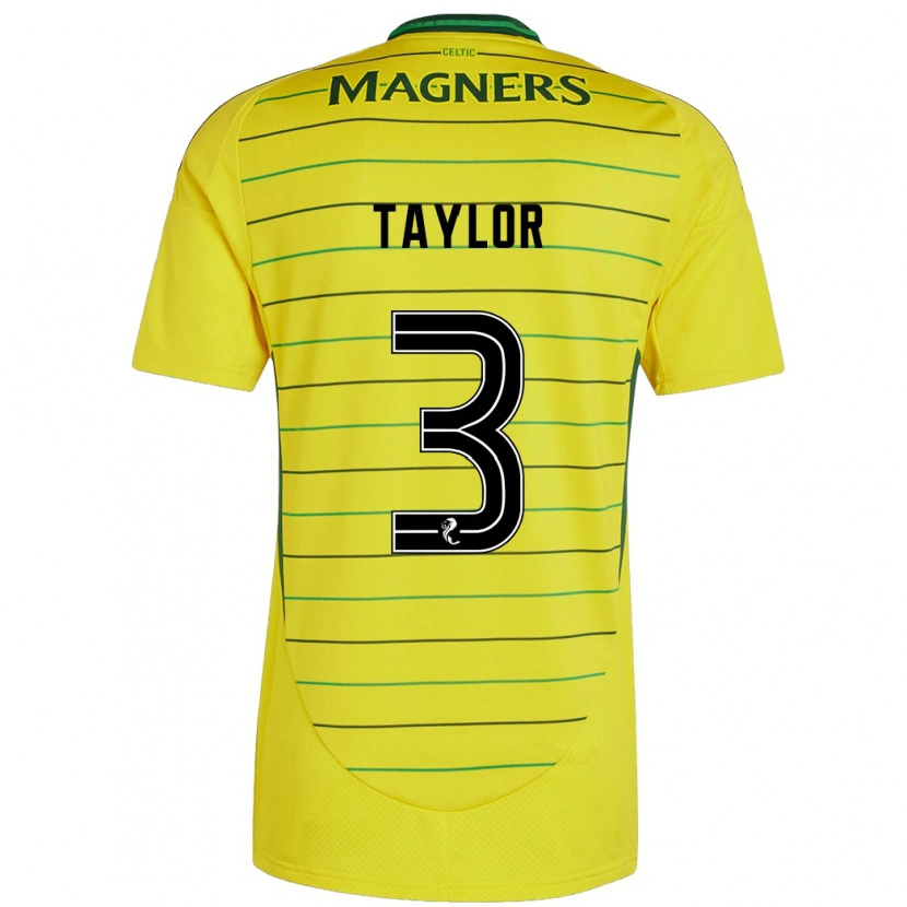 Danxen Mujer Camiseta Greg Taylor #3 Amarillo 2ª Equipación 2024/25 La Camisa