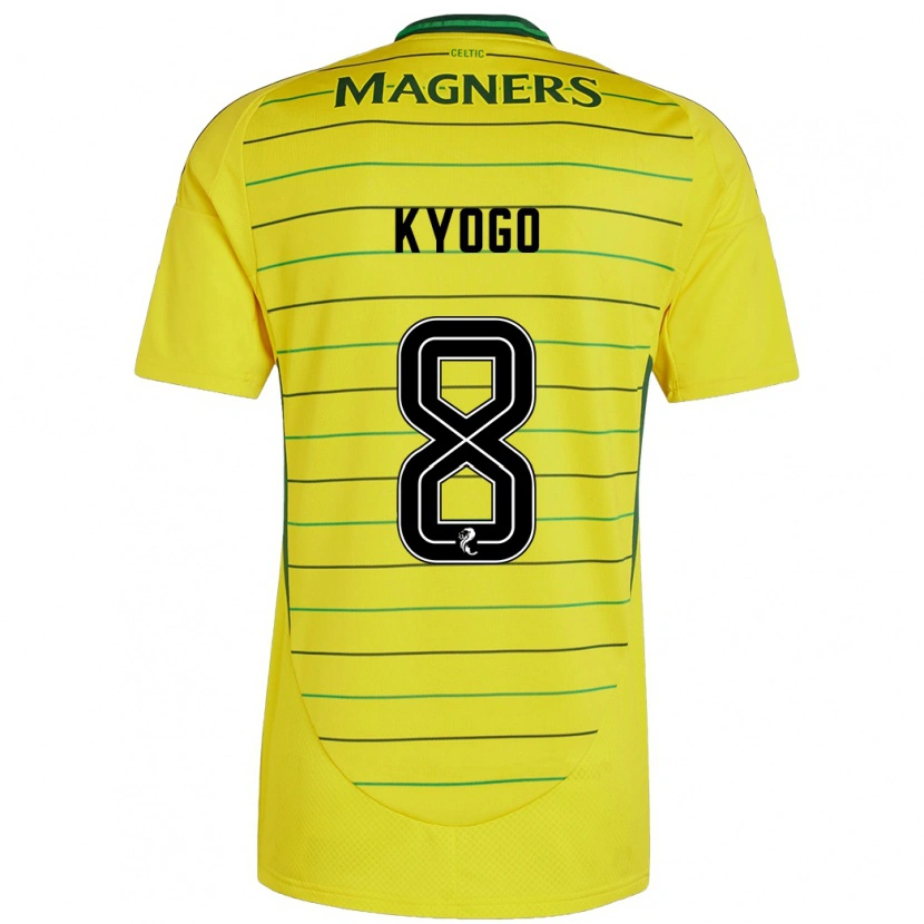 Danxen Mujer Camiseta Kyogo Furuhashi #8 Amarillo 2ª Equipación 2024/25 La Camisa