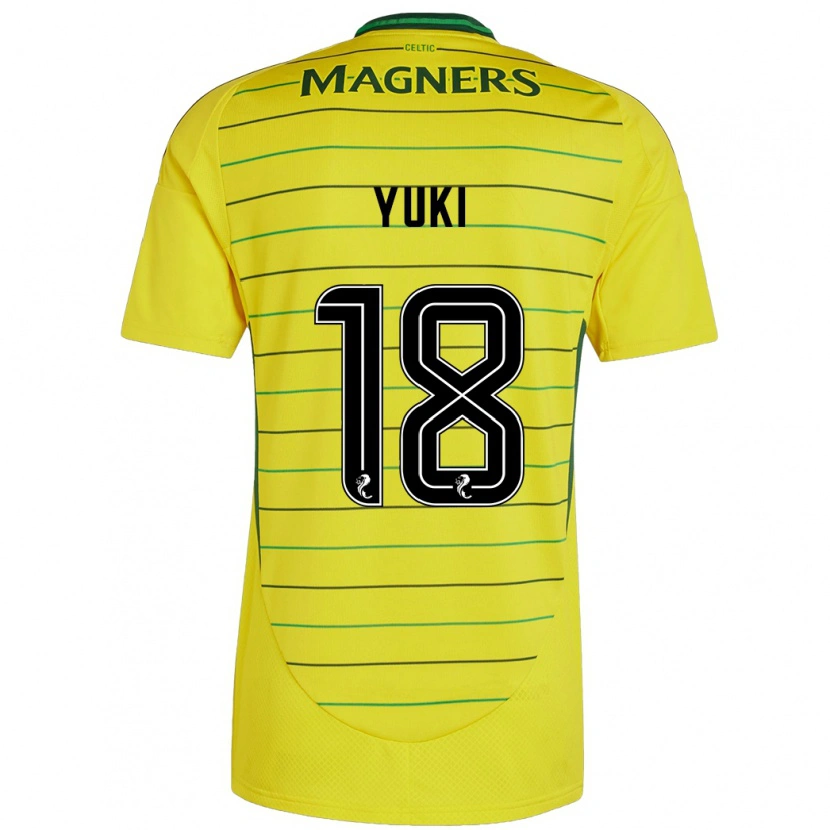 Danxen Mujer Camiseta Yuki Kobayashi #18 Amarillo 2ª Equipación 2024/25 La Camisa