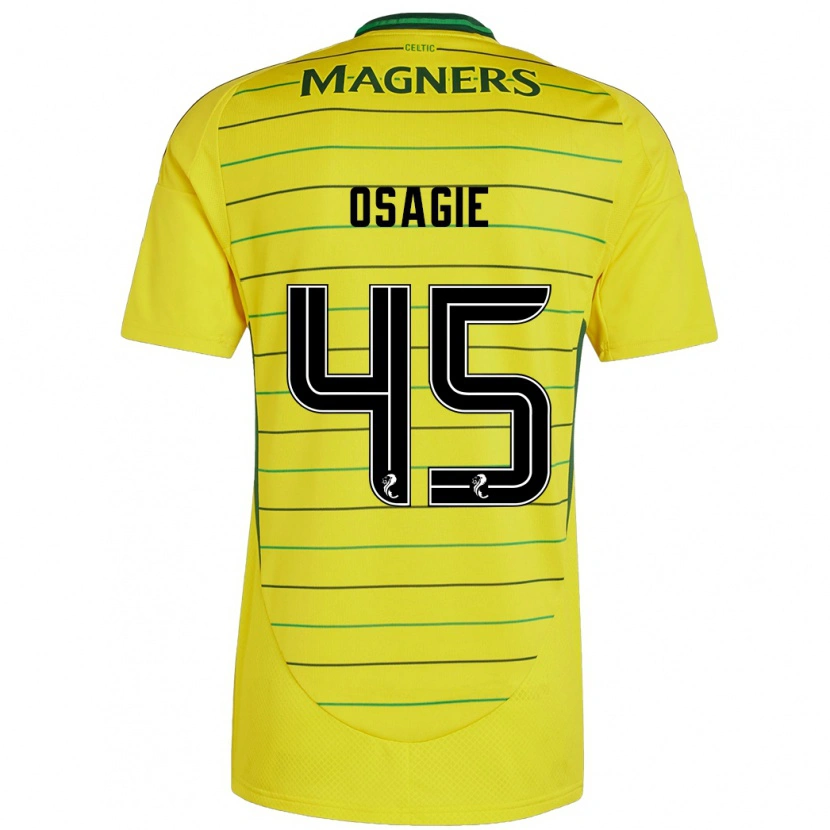 Danxen Mujer Camiseta Justin Osagie #45 Amarillo 2ª Equipación 2024/25 La Camisa