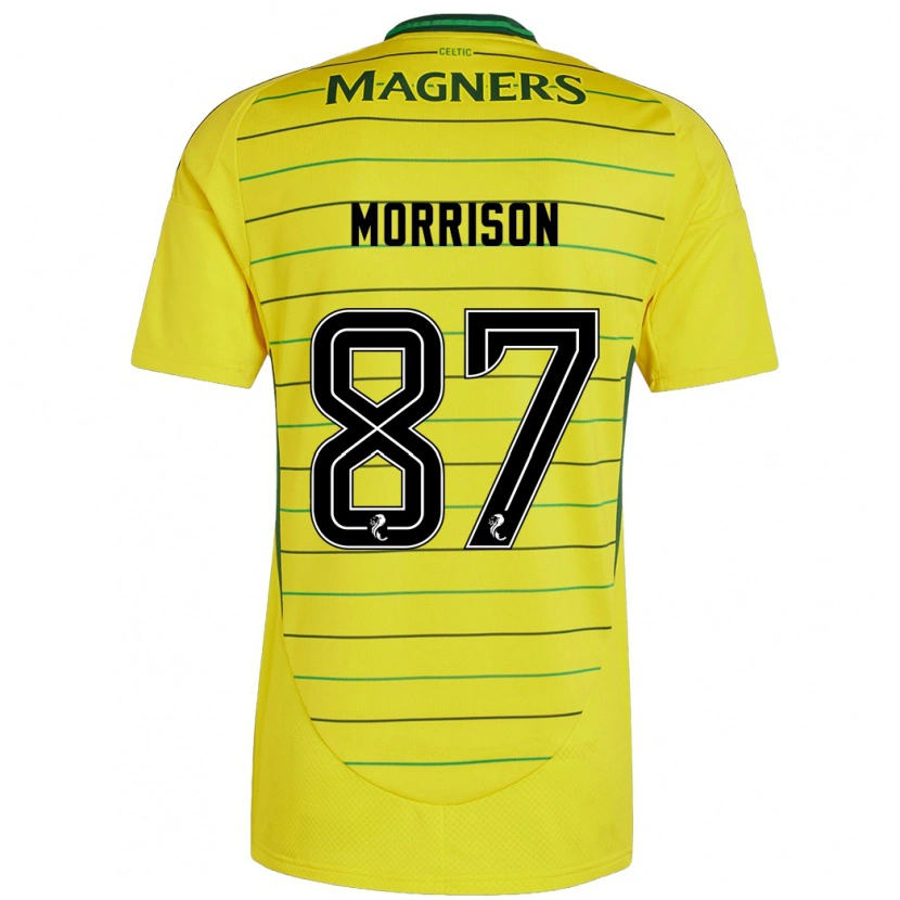 Danxen Mujer Camiseta Joe Morrison #87 Amarillo 2ª Equipación 2024/25 La Camisa