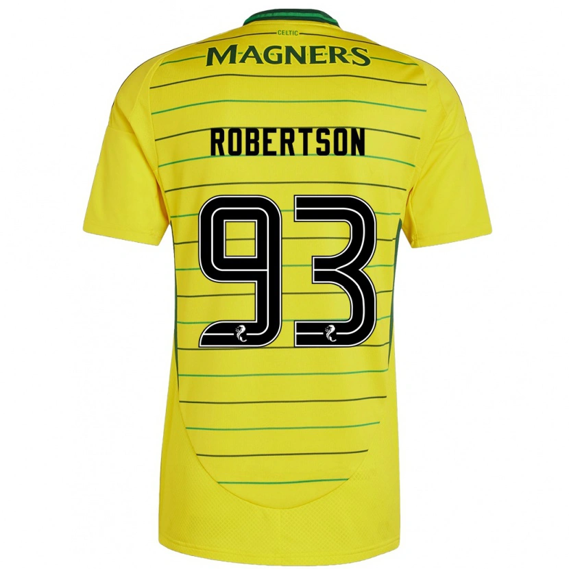 Danxen Mujer Camiseta Mitchell Robertson #93 Amarillo 2ª Equipación 2024/25 La Camisa