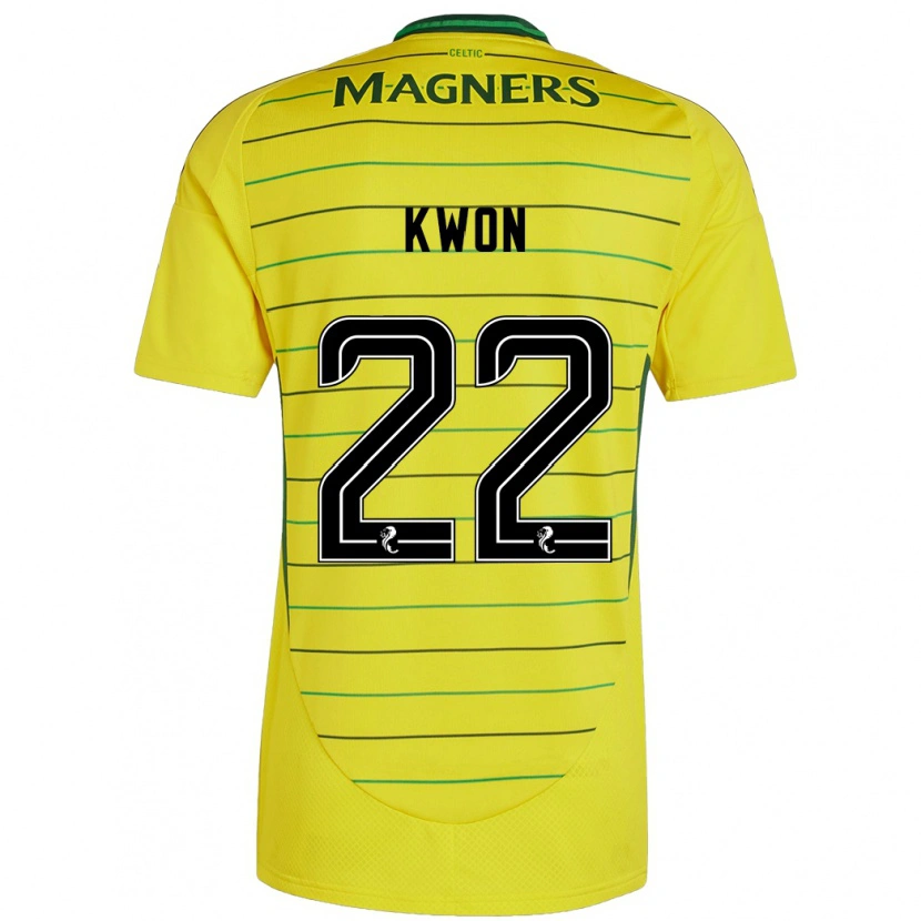 Danxen Mujer Camiseta Hyeok-Kyu Kwon #22 Amarillo 2ª Equipación 2024/25 La Camisa