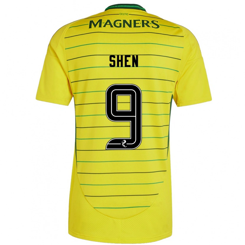 Danxen Mujer Camiseta Shen Mengyu #9 Amarillo 2ª Equipación 2024/25 La Camisa
