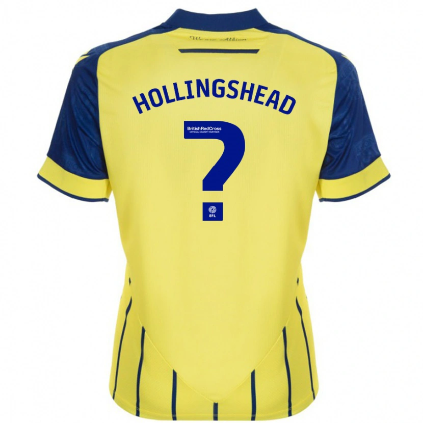 Danxen Mujer Camiseta Ronnie Hollingshead #0 Amarillo Azul 2ª Equipación 2024/25 La Camisa