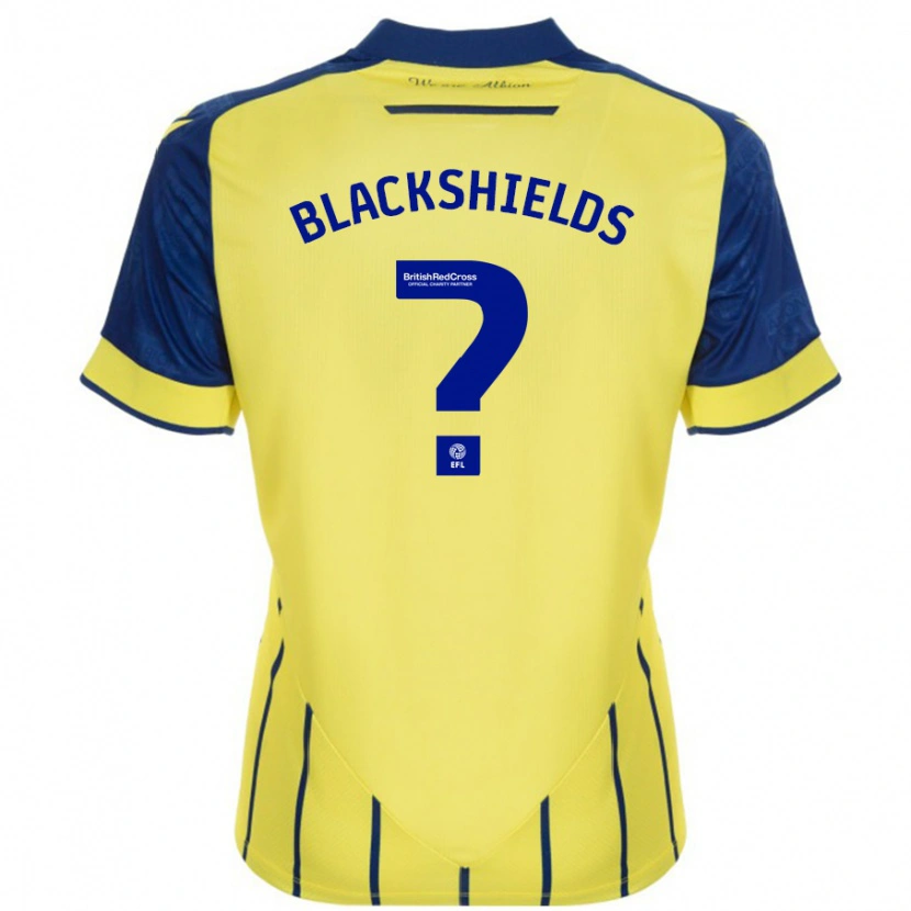 Danxen Mujer Camiseta Charlie Blackshields #0 Amarillo Azul 2ª Equipación 2024/25 La Camisa