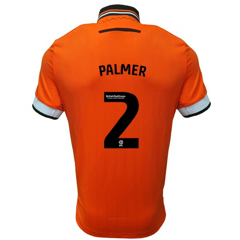 Danxen Mujer Camiseta Liam Palmer #2 Naranja Blanco 2ª Equipación 2024/25 La Camisa
