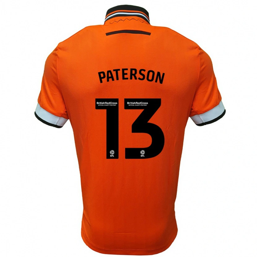 Danxen Mujer Camiseta Callum Paterson #13 Naranja Blanco 2ª Equipación 2024/25 La Camisa