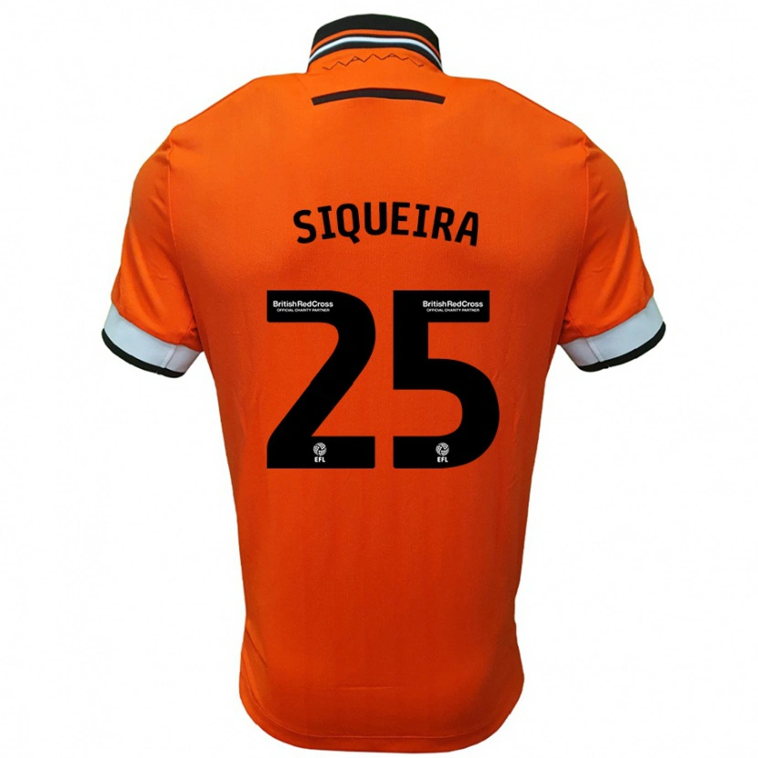 Danxen Mujer Camiseta Guilherme Siqueira #25 Naranja Blanco 2ª Equipación 2024/25 La Camisa