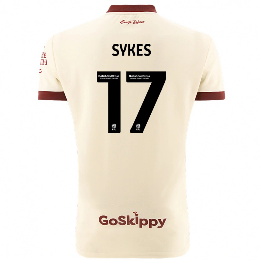Danxen Mujer Camiseta Mark Sykes #17 Crema Blanco 2ª Equipación 2024/25 La Camisa
