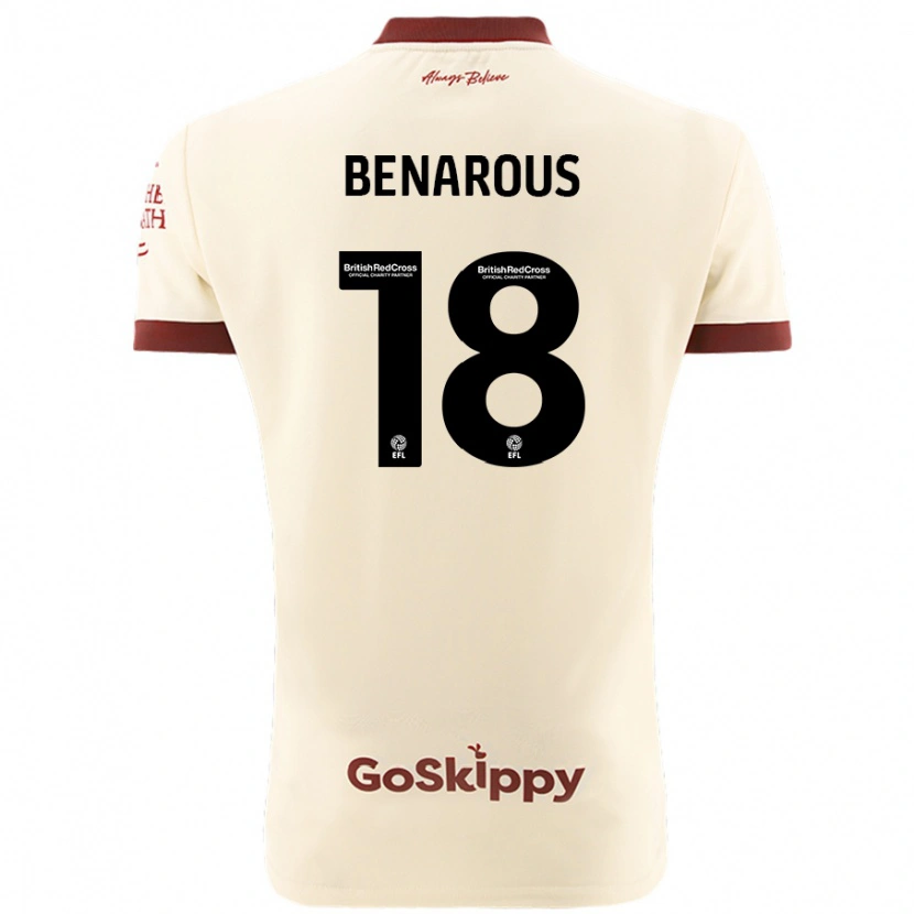 Danxen Mujer Camiseta Ayman Benarous #18 Crema Blanco 2ª Equipación 2024/25 La Camisa