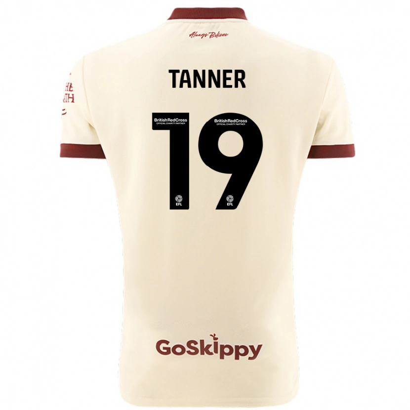 Danxen Mujer Camiseta George Tanner #19 Crema Blanco 2ª Equipación 2024/25 La Camisa
