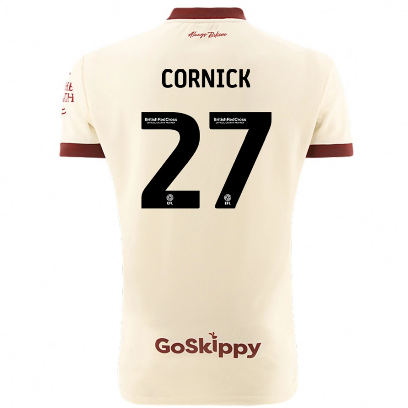 Danxen Mujer Camiseta Harry Cornick #27 Crema Blanco 2ª Equipación 2024/25 La Camisa