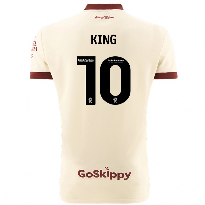 Danxen Mujer Camiseta Andy King #10 Crema Blanco 2ª Equipación 2024/25 La Camisa