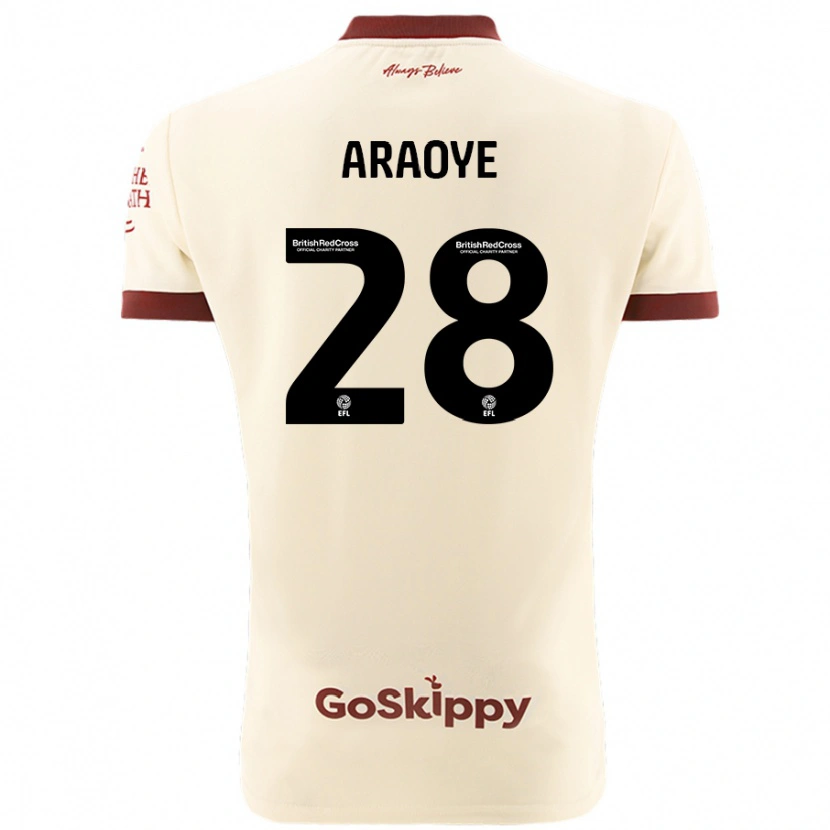 Danxen Mujer Camiseta Raphael Araoye #28 Crema Blanco 2ª Equipación 2024/25 La Camisa