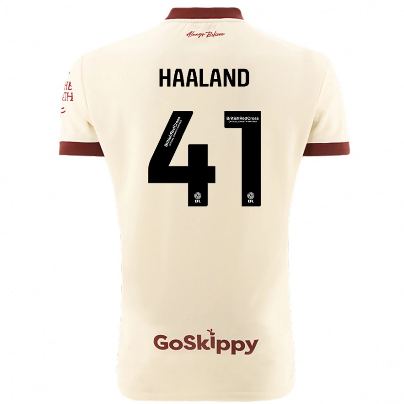Danxen Mujer Camiseta Benedicte Haaland #41 Crema Blanco 2ª Equipación 2024/25 La Camisa