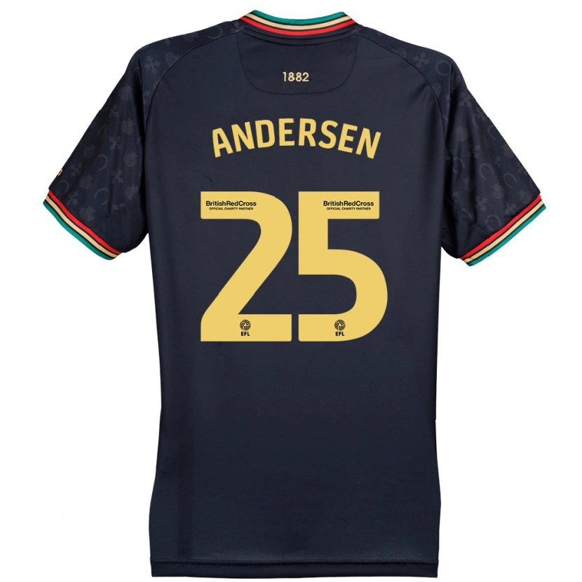 Danxen Mujer Camiseta Lucas Andersen #25 Azul Marino Oscuro 2ª Equipación 2024/25 La Camisa