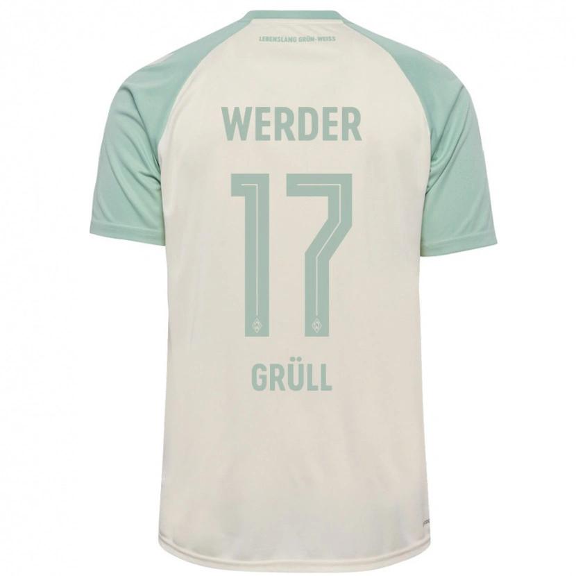 Danxen Mujer Camiseta Marco Grüll #17 Blanquecino Verde Claro 2ª Equipación 2024/25 La Camisa