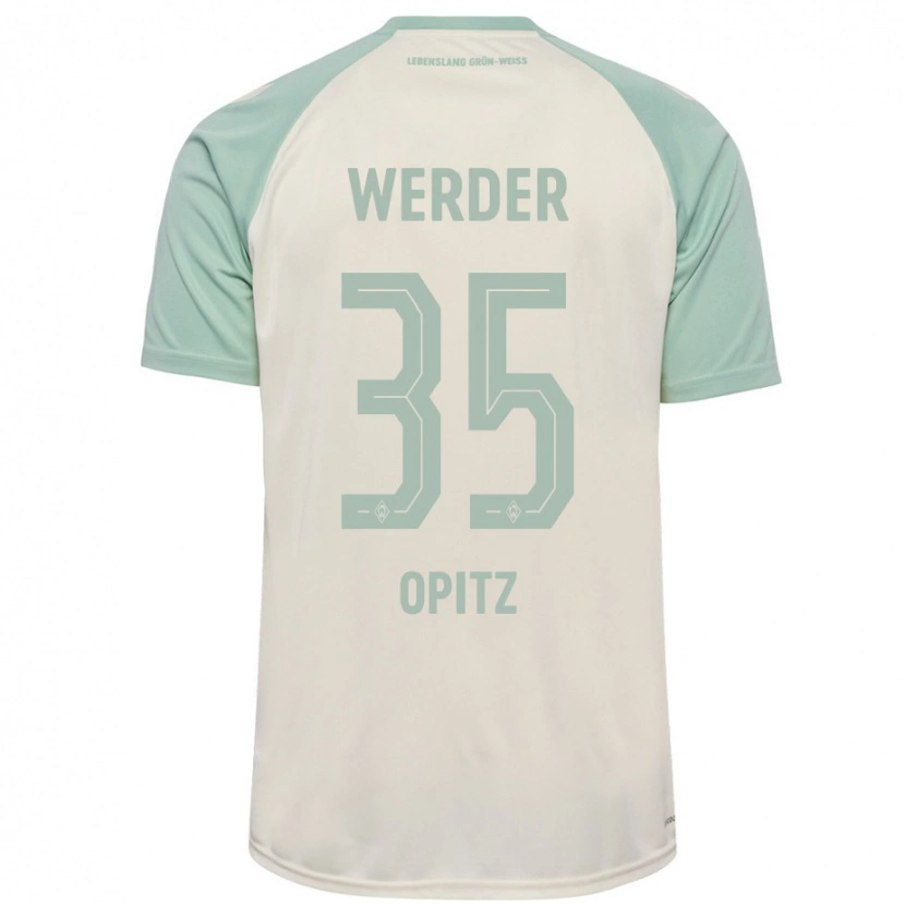 Danxen Mujer Camiseta Leon Opitz #35 Blanquecino Verde Claro 2ª Equipación 2024/25 La Camisa