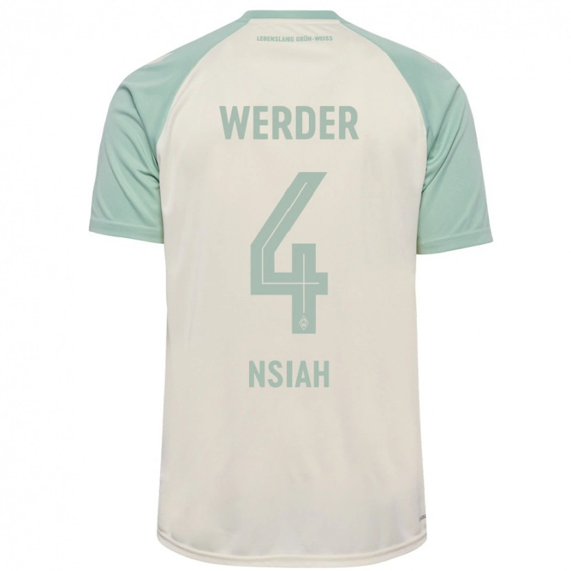 Danxen Mujer Camiseta Menson Nsiah #4 Blanquecino Verde Claro 2ª Equipación 2024/25 La Camisa