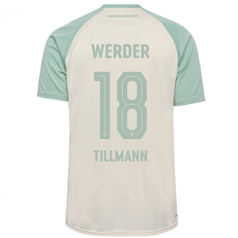 Danxen Mujer Camiseta Felix Tillmann #18 Blanquecino Verde Claro 2ª Equipación 2024/25 La Camisa