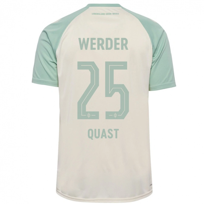 Danxen Mujer Camiseta Sönke Quast #25 Blanquecino Verde Claro 2ª Equipación 2024/25 La Camisa