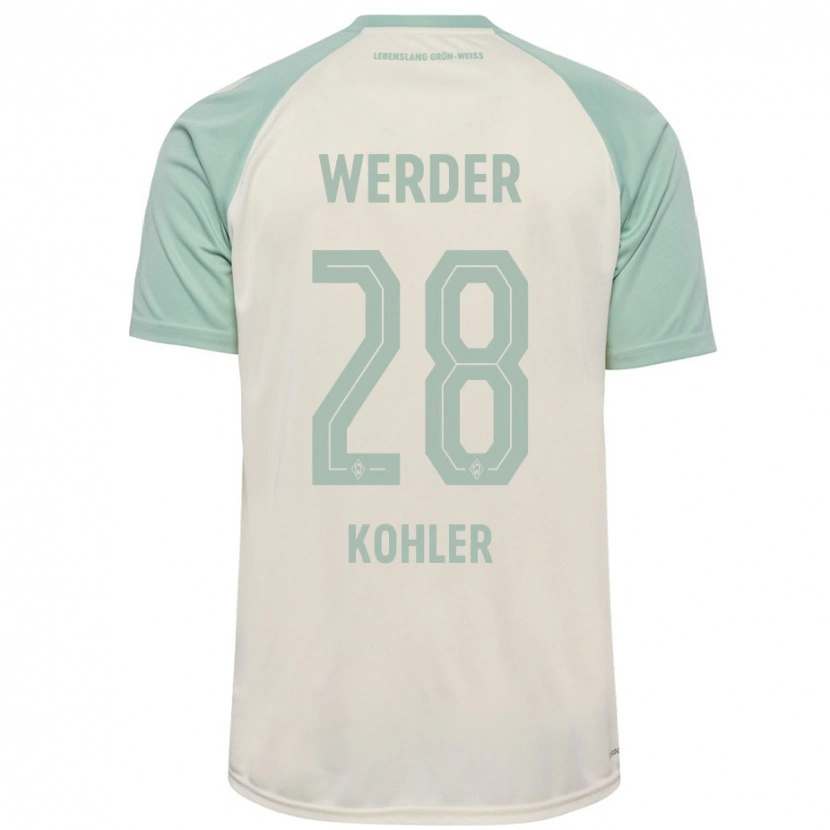 Danxen Mujer Camiseta Ethan Kohler #28 Blanquecino Verde Claro 2ª Equipación 2024/25 La Camisa