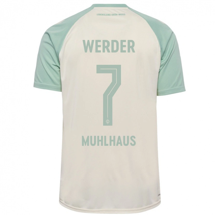 Danxen Mujer Camiseta Larissa Mühlhaus #7 Blanquecino Verde Claro 2ª Equipación 2024/25 La Camisa