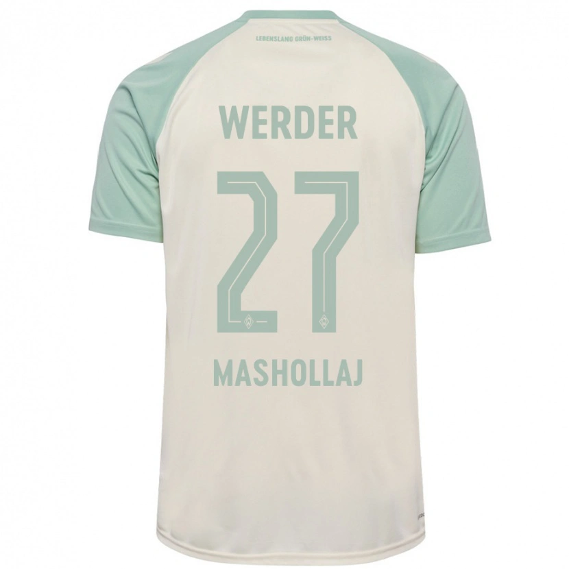Danxen Mujer Camiseta Benjamin Mashollaj #27 Blanquecino Verde Claro 2ª Equipación 2024/25 La Camisa