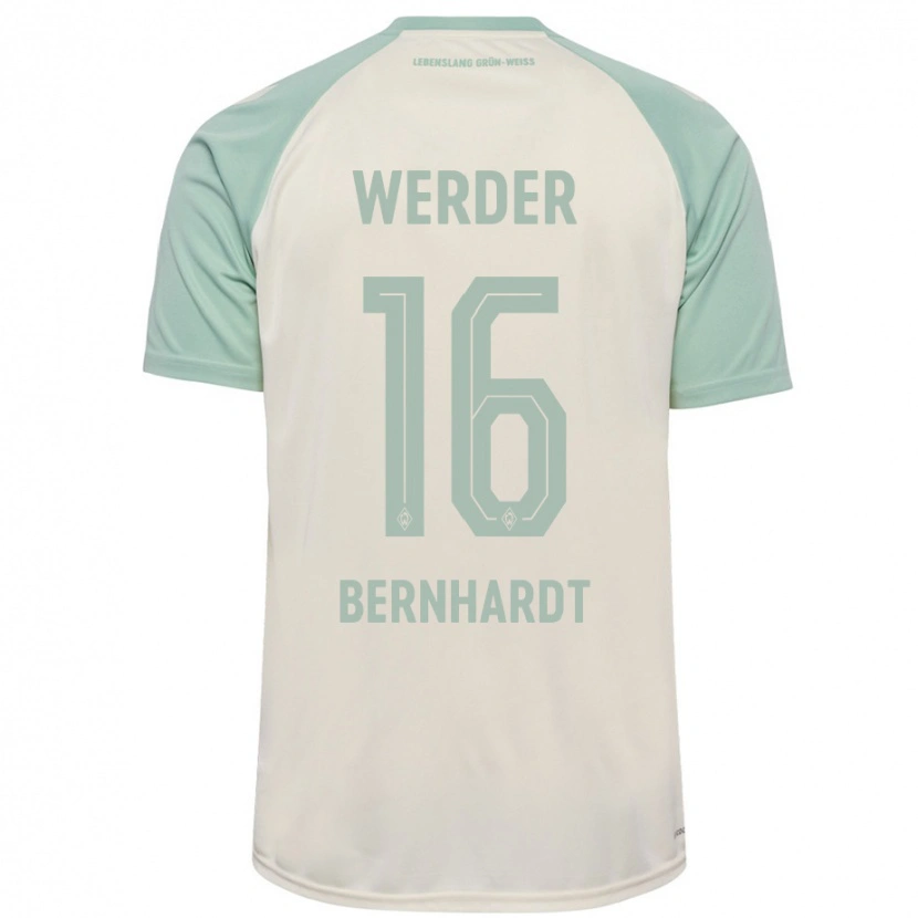 Danxen Mujer Camiseta Emilie Bernhardt #16 Blanquecino Verde Claro 2ª Equipación 2024/25 La Camisa