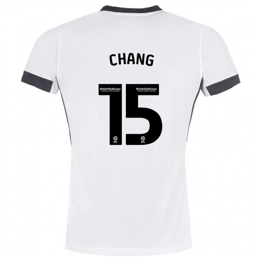 Danxen Mujer Camiseta Alfie Chang #15 Blanco Negro 2ª Equipación 2024/25 La Camisa