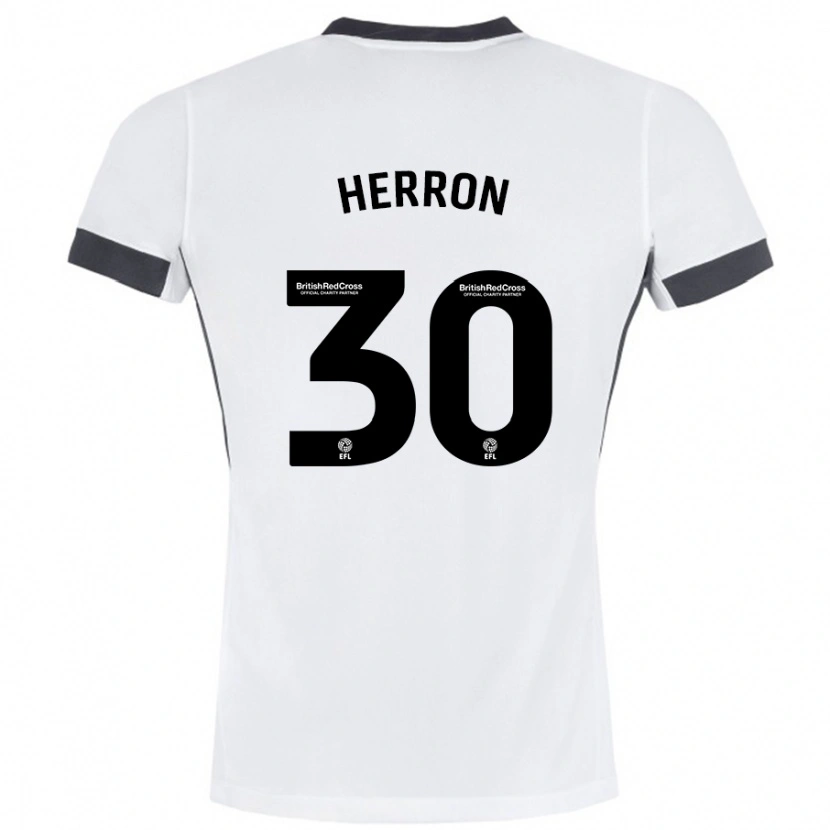 Danxen Mujer Camiseta Neve Herron #30 Blanco Negro 2ª Equipación 2024/25 La Camisa