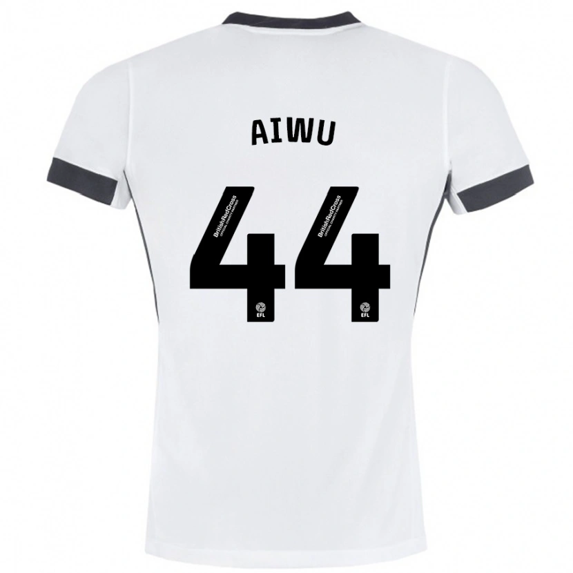 Danxen Mujer Camiseta Emanuel Aiwu #44 Blanco Negro 2ª Equipación 2024/25 La Camisa