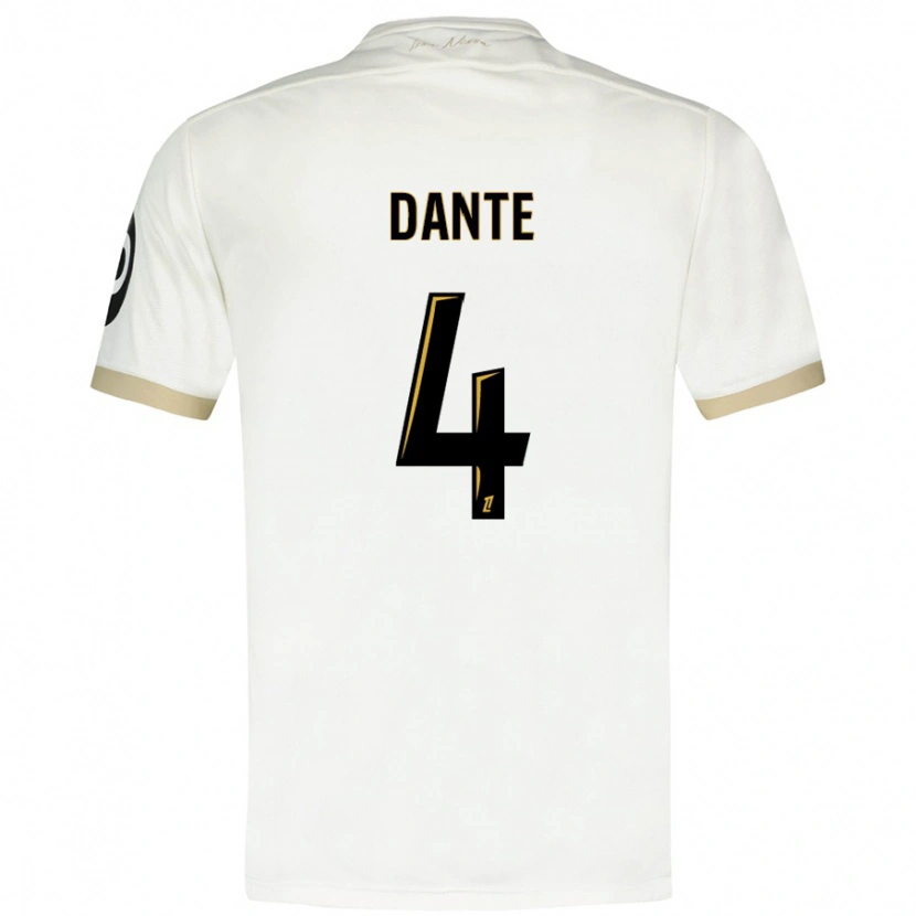 Danxen Mujer Camiseta Dante #4 Blanco Dorado 2ª Equipación 2024/25 La Camisa
