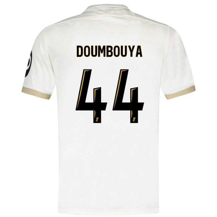 Danxen Mujer Camiseta Amidou Doumbouya #44 Blanco Dorado 2ª Equipación 2024/25 La Camisa