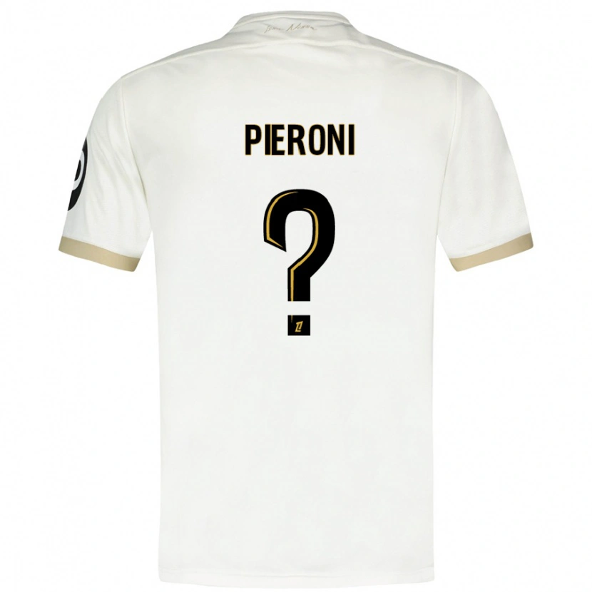 Danxen Mujer Camiseta Dorian Pieroni #0 Blanco Dorado 2ª Equipación 2024/25 La Camisa