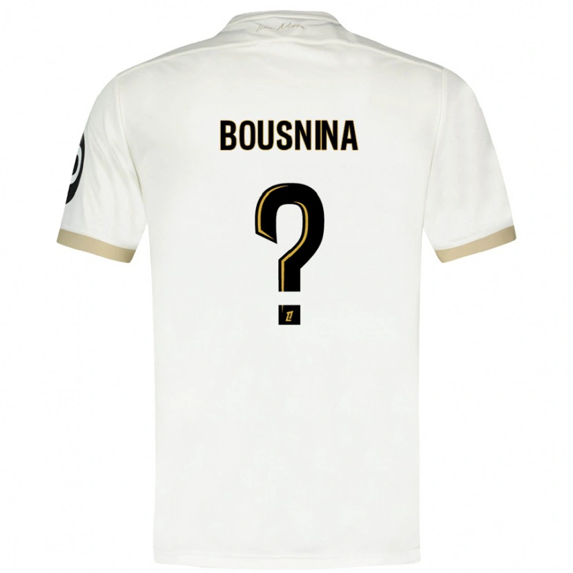 Danxen Mujer Camiseta Farès Bousnina #0 Blanco Dorado 2ª Equipación 2024/25 La Camisa