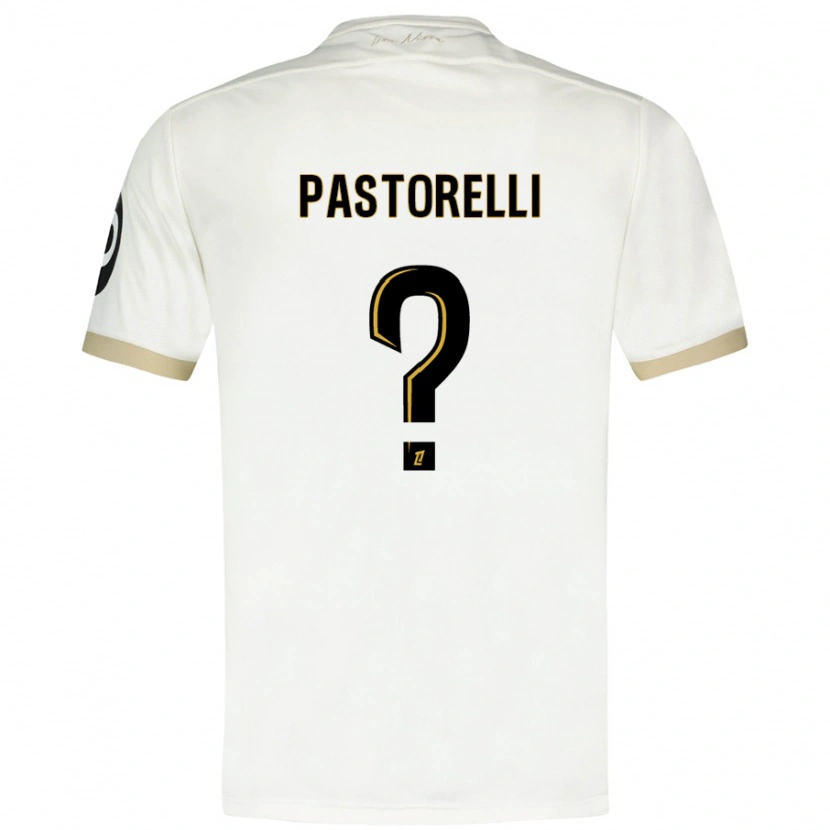 Danxen Mujer Camiseta Julien Pastorelli #0 Blanco Dorado 2ª Equipación 2024/25 La Camisa