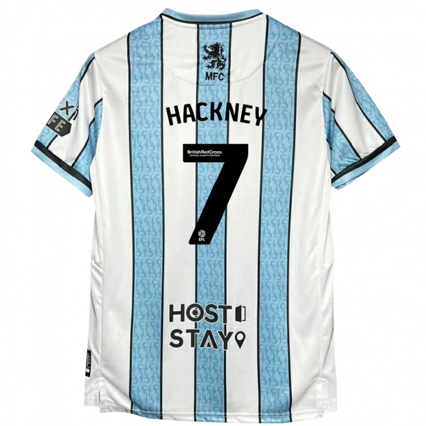 Danxen Mujer Camiseta Hayden Hackney #7 Blanco Azul 2ª Equipación 2024/25 La Camisa