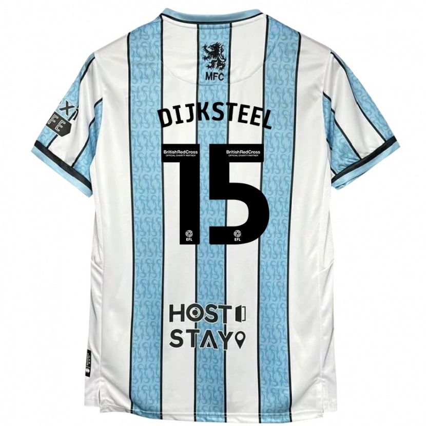 Danxen Mujer Camiseta Anfernee Dijksteel #15 Blanco Azul 2ª Equipación 2024/25 La Camisa