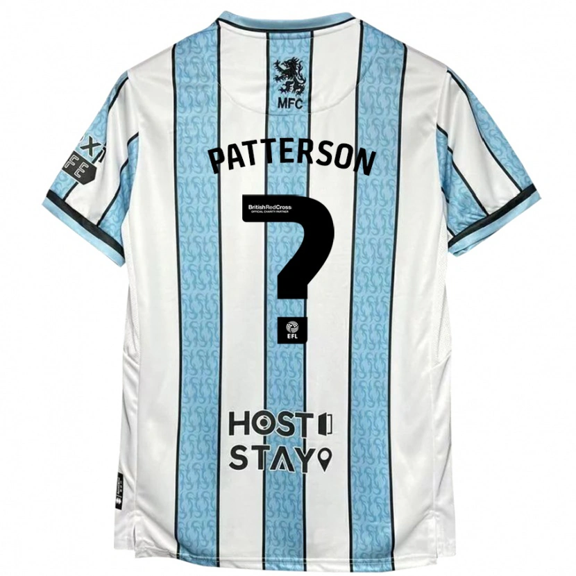 Danxen Mujer Camiseta Jack Patterson #0 Blanco Azul 2ª Equipación 2024/25 La Camisa