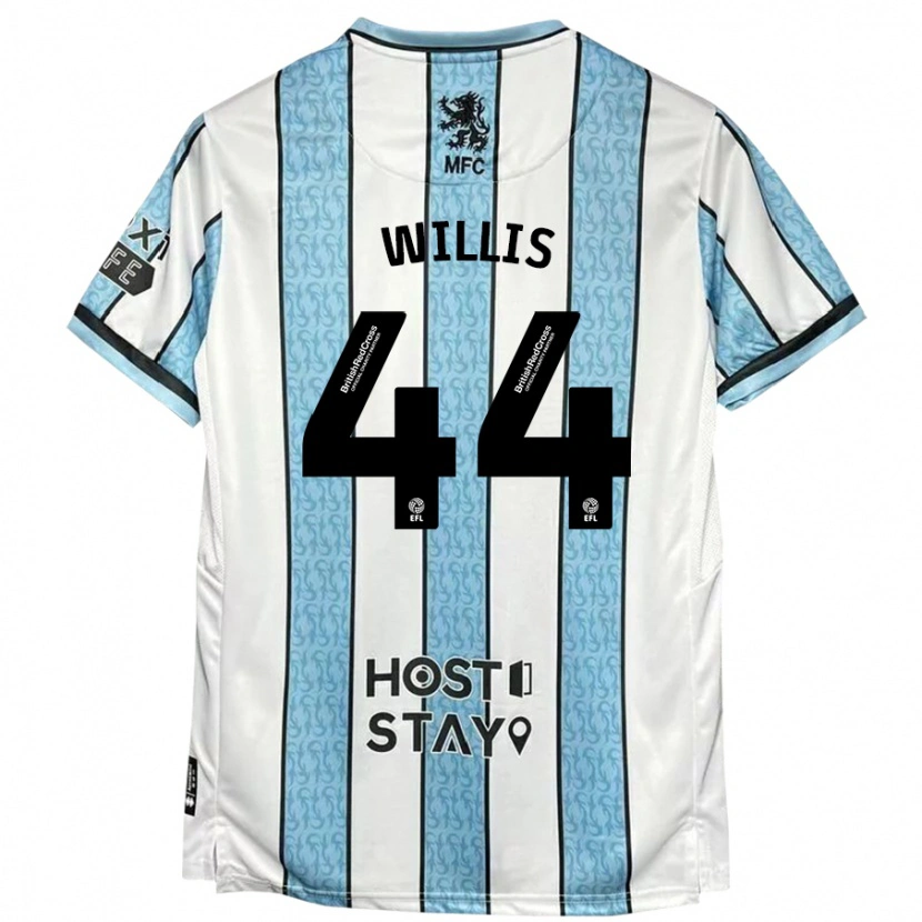 Danxen Mujer Camiseta Pharrell Willis #44 Blanco Azul 2ª Equipación 2024/25 La Camisa