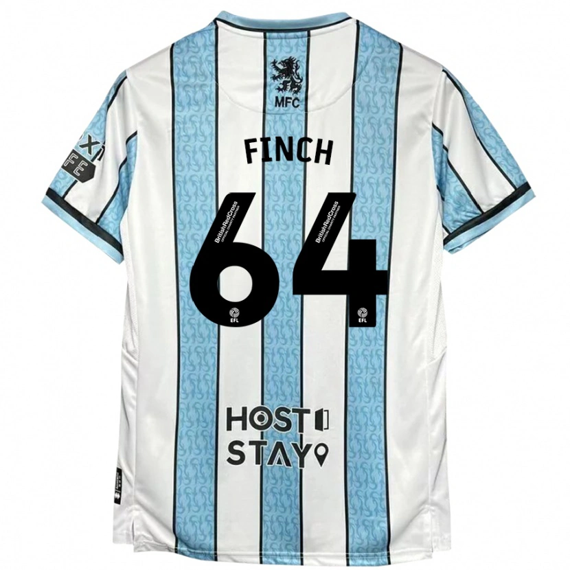 Danxen Mujer Camiseta Sonny Finch #64 Blanco Azul 2ª Equipación 2024/25 La Camisa