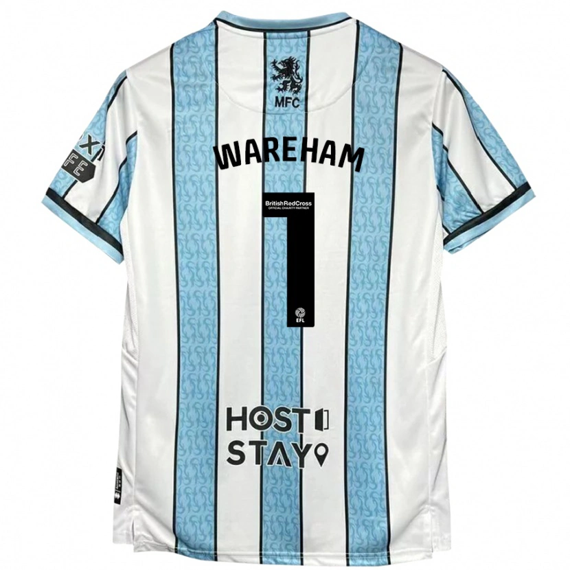Danxen Mujer Camiseta Laura Wareham #1 Blanco Azul 2ª Equipación 2024/25 La Camisa