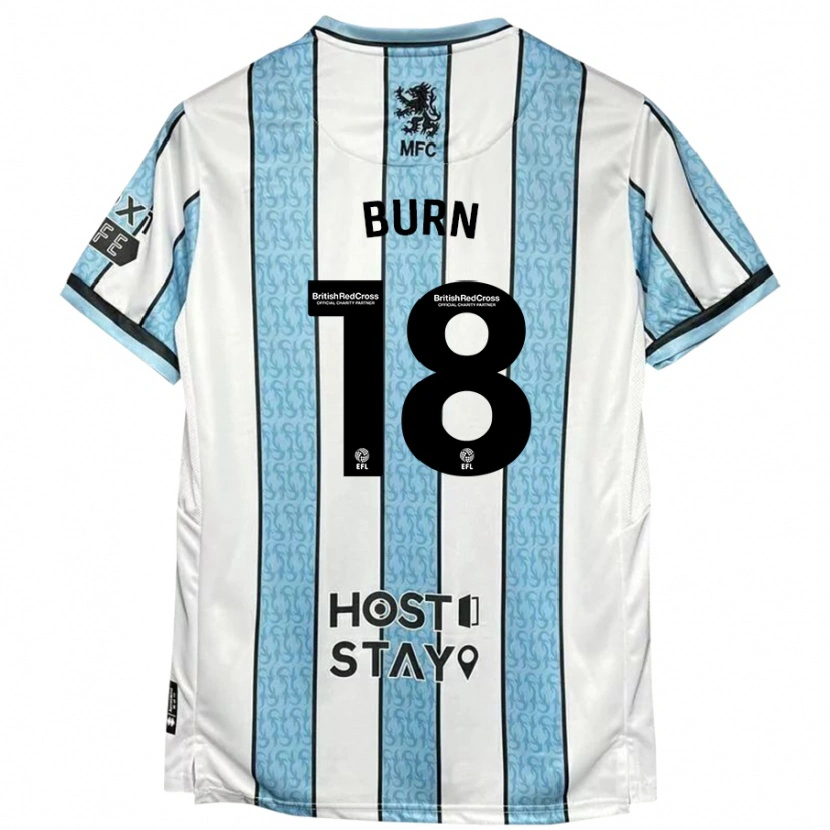 Danxen Mujer Camiseta Sarah Burn #18 Blanco Azul 2ª Equipación 2024/25 La Camisa