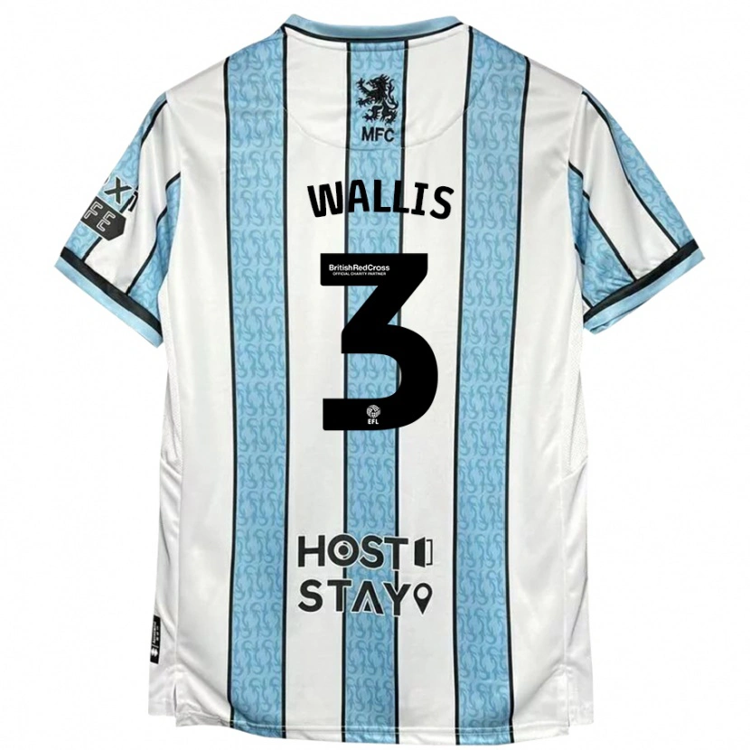 Danxen Mujer Camiseta Emma Wallis #3 Blanco Azul 2ª Equipación 2024/25 La Camisa