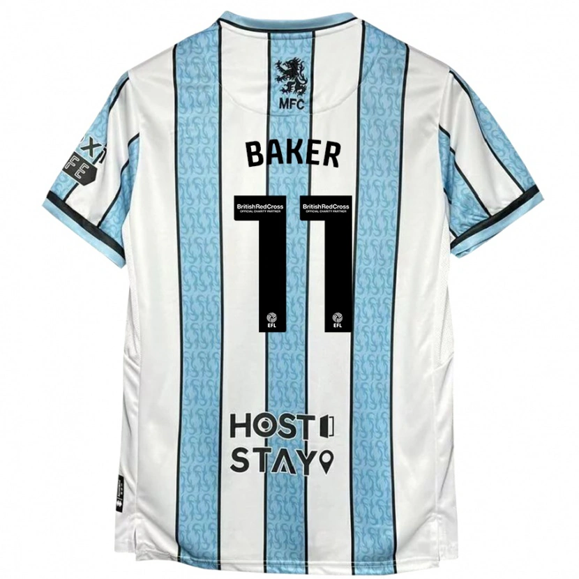 Danxen Mujer Camiseta Ella Baker #11 Blanco Azul 2ª Equipación 2024/25 La Camisa